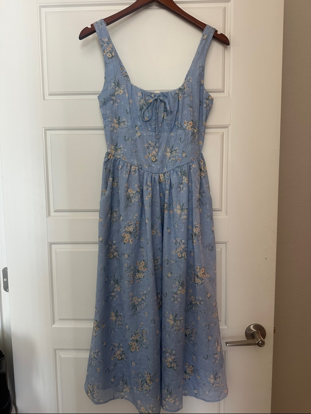 Jessica Simpson Sky Blue Floral Tie-Front Sundress SIZE SMALL